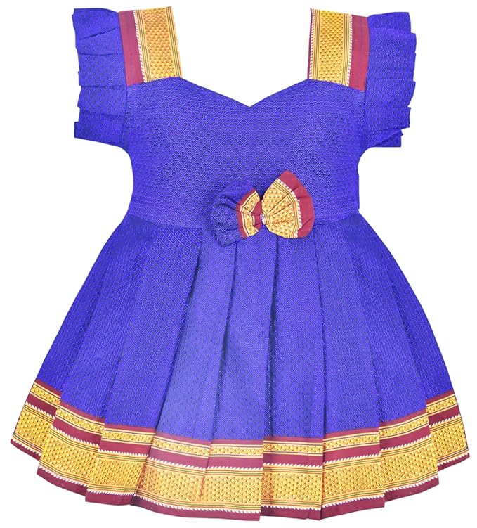 Pattu Frock Pure Cotton-KhanF3Blue- Just Dropped !