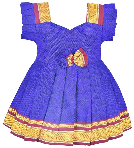 Pattu Frock Pure Cotton-KhanF3Blue- Just Dropped !
