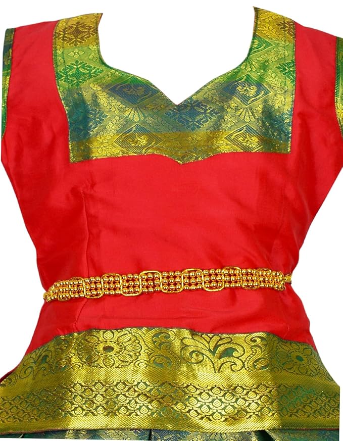 Pattu Pavadai Lehenga Choli-BL2Red- Make her Beautiful