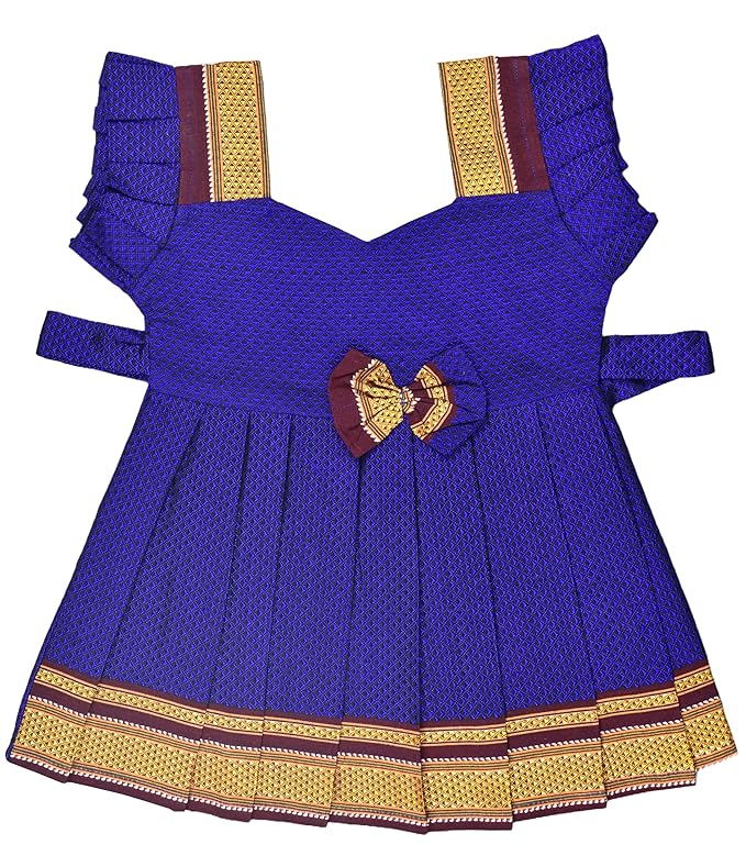 Pattu Cotton Frock-KhanF3Blue- Just Dropped !