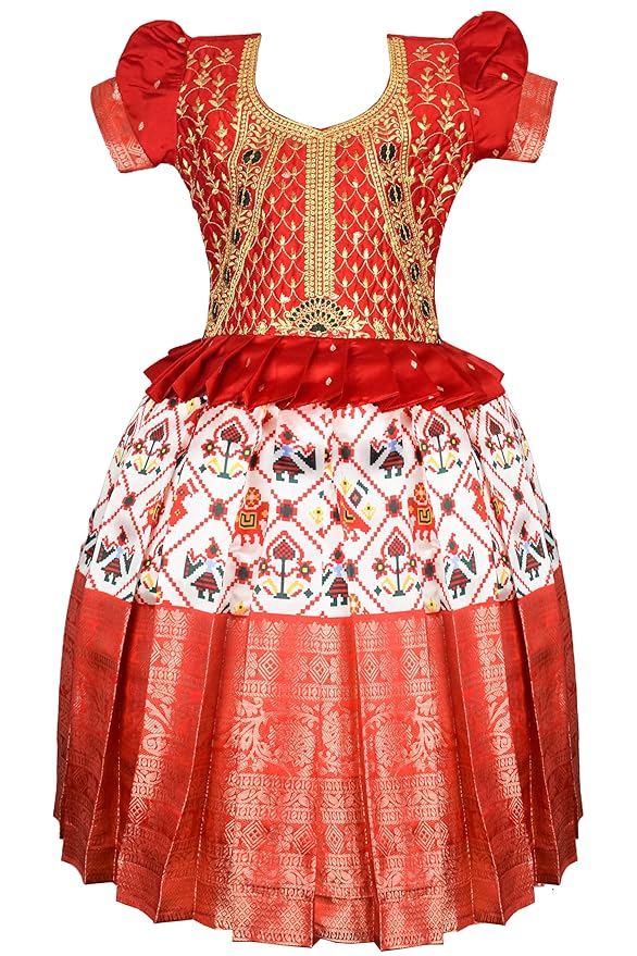 Pattu Pavadai Lehenga Choli-TrendPPRed- Make her Beautiful