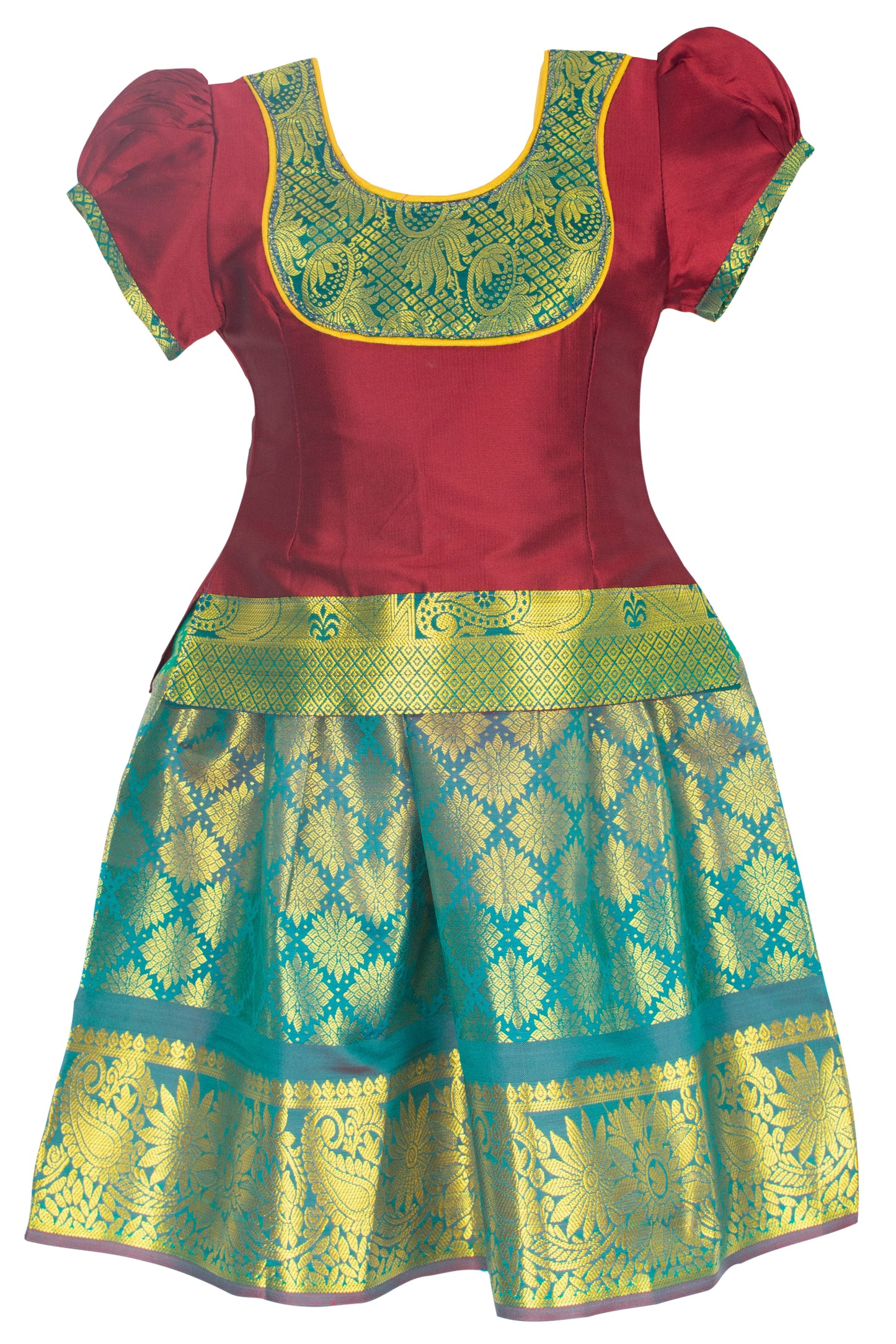 Pattu Pavadai Lehenga Choli-PadmaMaroon- Make her Beautiful