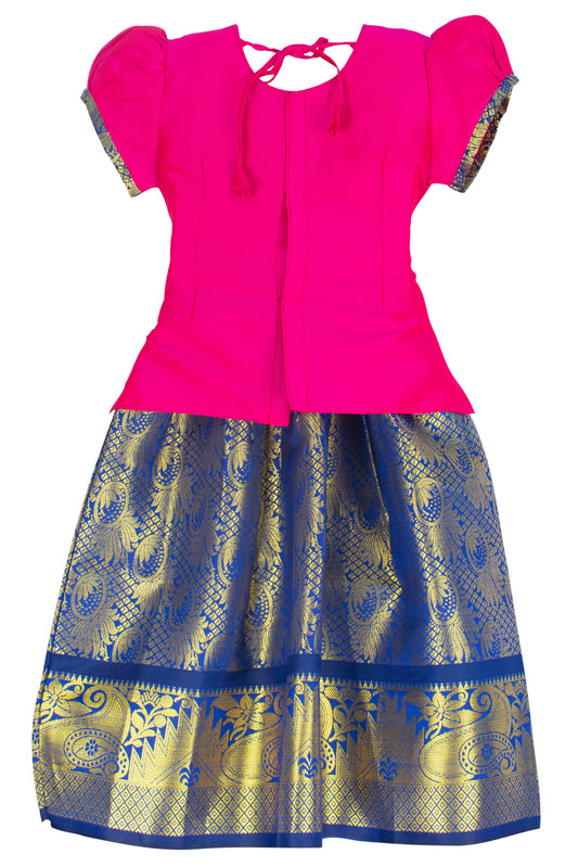 Pattu Pavadai Lehenga Choli-PadmaPink- Make her Beautiful