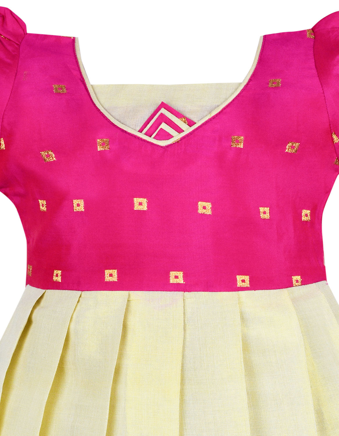 Pattu Frock with Head Band-KrishFPink- Just Dropped !