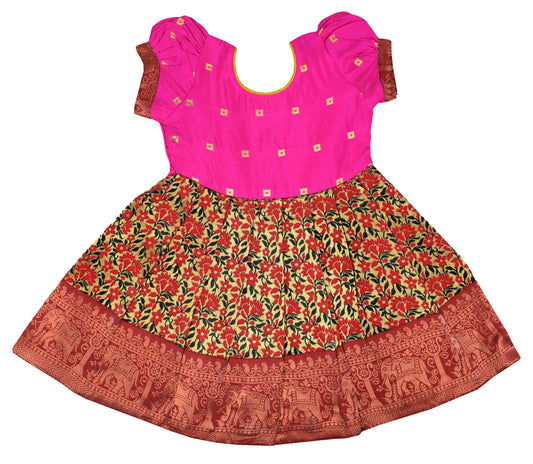 Pattu Frock-LionFPink- Just Dropped !