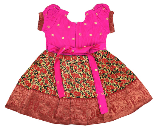 Pattu Frock-LionFPink- Just Dropped !