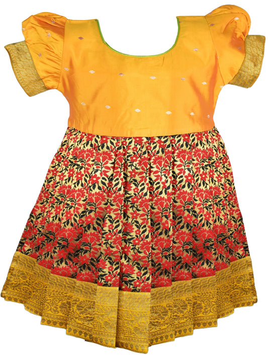Pattu Frock-LionFGold- Just Dropped !